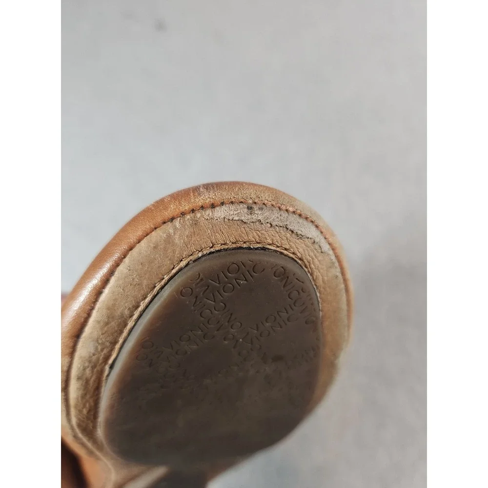 Vionic Sydney Loafers Womens 8 Tan Leather Orthaheel Driving Mocs 456SYDNEY